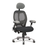 Nautilus Designs Ergo Luxury High Back Ergonomic Mesh Executive Operator Office Chair Grey/Black - Certified for 24 Hour Use - DPA/ERGO/GY-BK DD